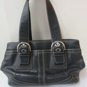 Coach Black Leather Soho Tote Style Purse